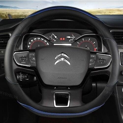 Car Steering Wheel Cover For Citroen C3 II III 2009 - 2021 C3 AIRCROSS 2017 - 2021 Berlingo 3 C4 Picasso 2 D Type Steering Wheel