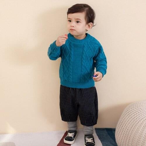 Baby Sweater Plus Velvet Thickening 2020 Autumn and Winter New Childrens Hedging Childrens Western Style Winter Warm Sweater