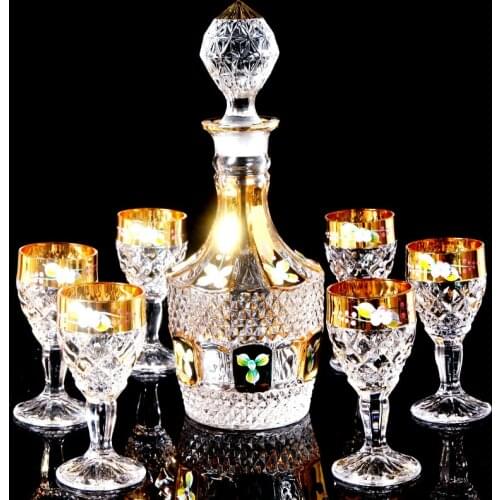 Europe Luxury Fashion Crystal Glass Whiskey Glass Bottle Modern Simple Creative Design Chopeira Portatil Bar Wine Set Ec50jj