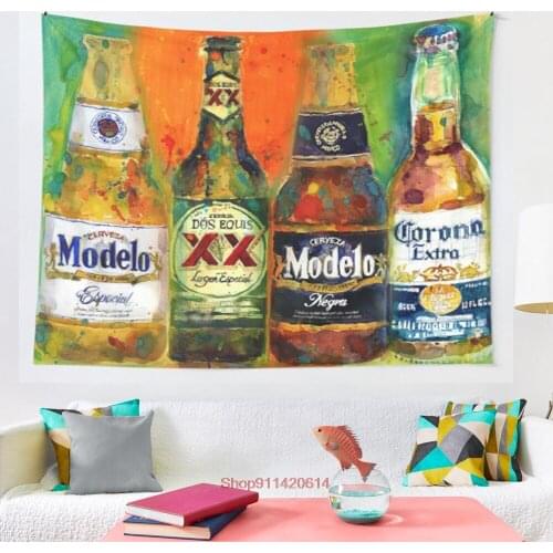 Mexican Beers Bright Colors Bar Deco tapestry Hippie Tapestry Wall Hanging for Living Room Bedroom Dorm Room Home Decor Tapiz