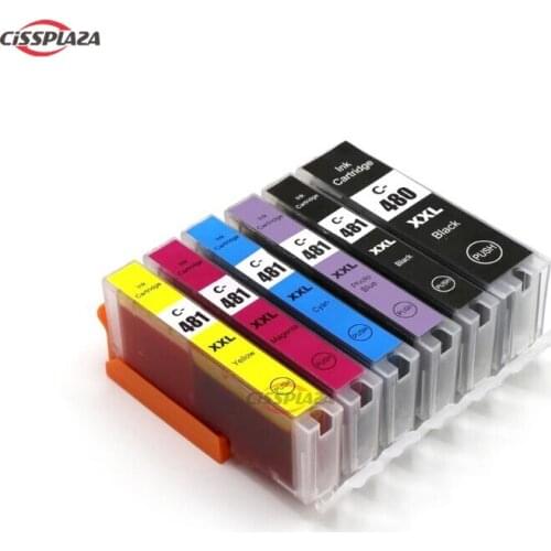 CISSPLAZA PGI-480 CLI-481 ink cartridge compatible for canon PIXMA TR7540 TR8540 TS6140 TS8140 TS9140 printer ink cartridge