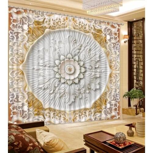 Classic Home Decor relief custom curtain bedroom blackout curtains exterior house decor