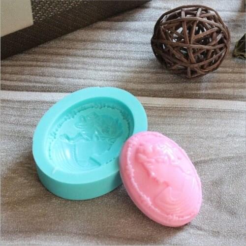 Queen Oval Handmade Soap Mold Trays Silicone Baking Pans Cake Decorating Fondant Tools seifenform JH151