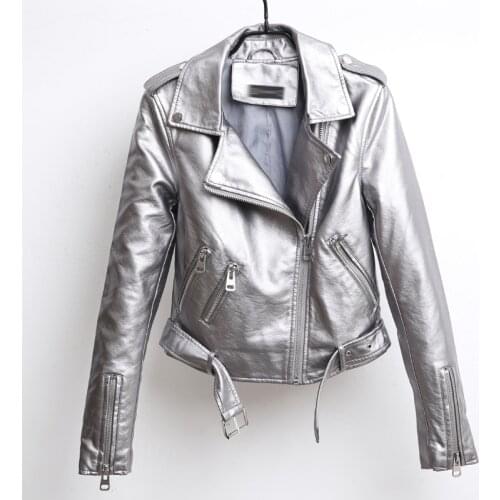 Short Womens Leather Jacket Korean Autumn Pu Leather Coat Motorcycle Jacket Women Slim Faux Leather 178101 KJ3034