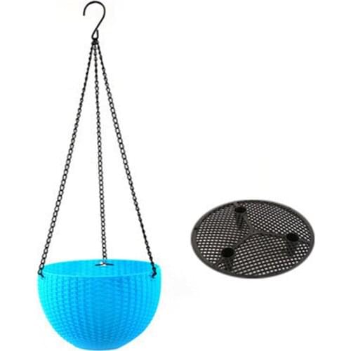 Basket Flowerpots Hanging Sheltered Dia 21cm Weeping Chlorophytum Pot Metal Automatic No Watering Garden Plastic Rattan Creative