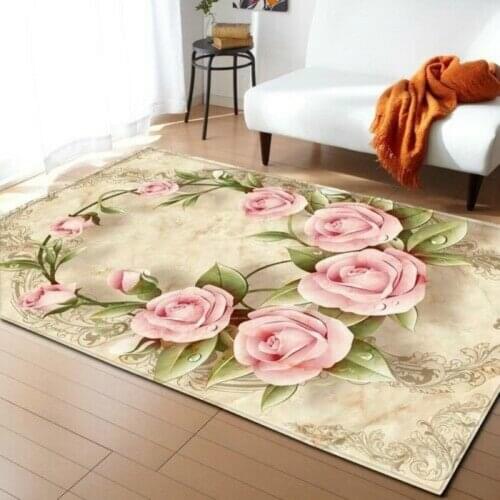 New Nordic 3D Flower Living Room Bedroom Carpet Household Safety Non Slip Bedside Carpet Fashion Simple Room Decoration Products