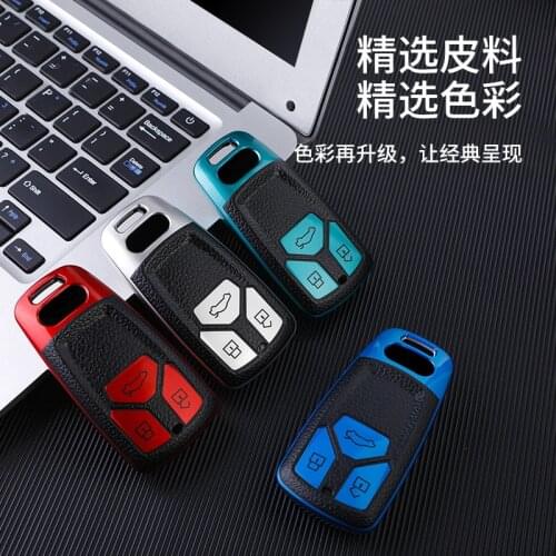 Leather+Tpu Car Remote Key Cover Case For Audi A4 B9 A5 A6l A6 S4 S5 S7 8w Q7 4m Q5 Tt Tts Rs Coupe Style Accessories Key Chains
