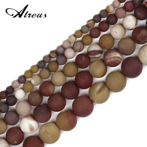 Colourful Egg Yolk Stone Fashion Atreus New 4-12mm Matte Natural Stone Round Beads For Jewelry Making Suitable For Men Or Women