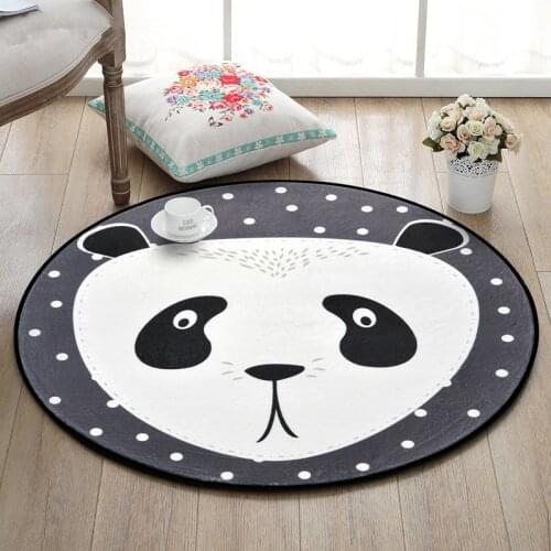 Chinese Panda Round Carpets For Living Room Cartoon Soft Carpet Kids Room Cute Rugs For Bedroom Computer Chair Floro Mat/Rug