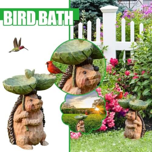 Miniatures Kawaii Accessories Resin Birdbath Polyresin Antique Garden Bird Bath For Home Garden Yard Animal Sculptures Ornament
