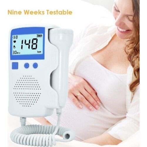 Upgraded 3.0MHz Doppler Fetal Heart rate Monitor Home Pregnancy Baby Fetal Sound Heart Rate Detector LCD Display No Radiation FD