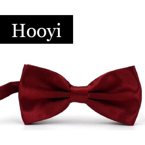 2019 Burgundy Pretied Bow Ties for Men Fashion Shirt Bowtie Mariage Solid color Polyester Butterflies Wedding Neck tie