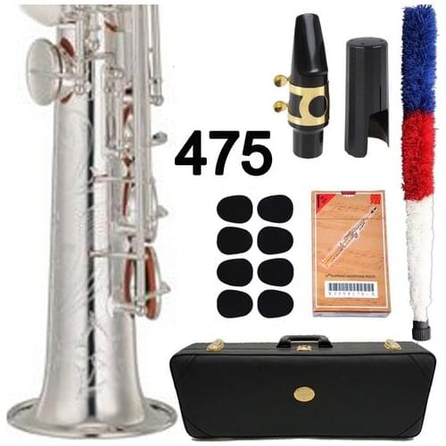 Music Fancier Club Saxophone Soprano 475 Professional Soprano Sax Custom Silver Plated Mouthpiece Reeds Neck With Case