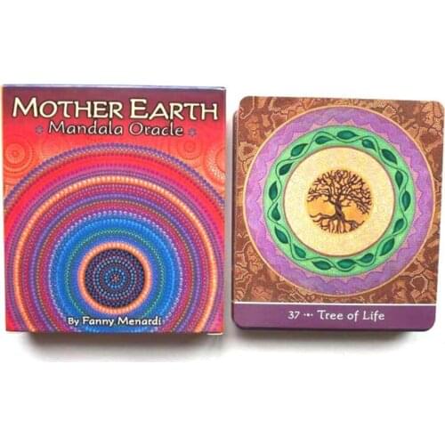 Earth Mandala Oracle Cards Deck Fate Divination Witch Props Tarot Card Board Game 9.1*8 cm Family Party Playing Table Game