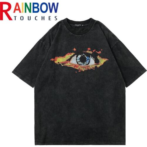 Rainbowtouches 2021 Short-Sleeve T-Shirt Unisex High Street Vintage Graffiti Loose Casual T-shirts Punk Hip Hop New Fashion