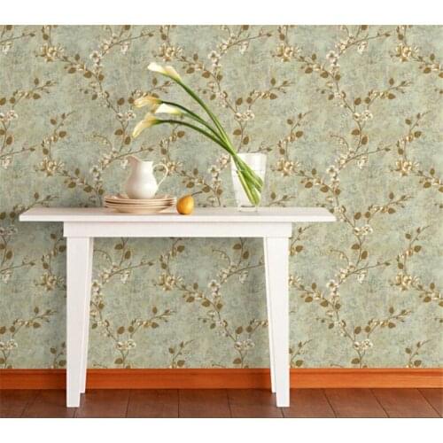 Beibehang Retro rustic leaf flowers wallpaper living room bedroom non woven background wall paper home decor papel pintado