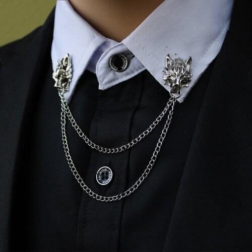Charming Animal Classic Wolf Head Men Punk Wolf Badge Brooch Lapel Pin Shirt Suit Collar Jewelry For Men Daily Wear Nice Gift