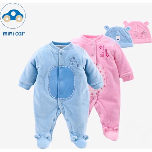 Babys clothes babys one piece clothes newborns hatchcoat babys autumn and winter creepers clothes with thick cotton