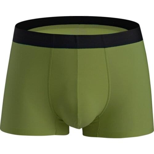 Pure Color Thin Non-stuffiness Ergonomic Drive Youth TrendMen Underwear Latest Version Ice Silk Breathable Traceless Boxer 3psc