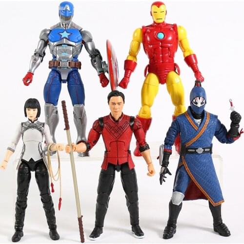 The Original Shang Chi Death Dealer Xialing Iron Man Captain America Action Figure Collectible Model Toy 5pcs/set