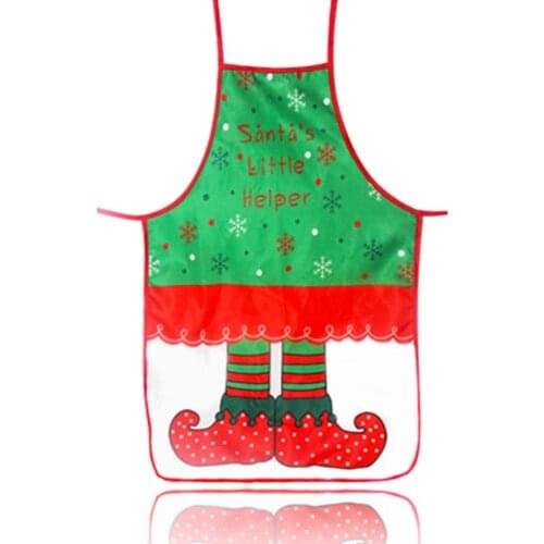 Christmas Kitchen Apron Cute Santa Claus Elf Pattern Apron for Holidays Housewarming Gift Thanksgiving Day Holiday Festivals
