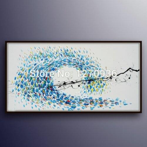 Handmade Blue Sea Storm High Spray Knife Landscape Hand Painted Seascape Oil Paintings on Canvas Home Decor Landscape Pictures