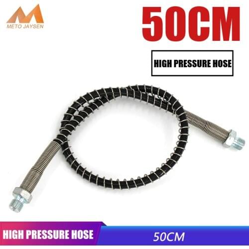 Paintball High Pressure Hose 50cm Long M10x1 Male Thread HPA Pneumatics Equipment Air Refilling Spring Wrapped