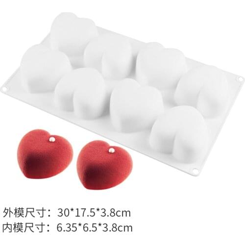 Creative 8 Heart Shaped DIY Baking Tools Silicone Resin Cake Mold Mousse Molds Chocolate Mould Kitchen Accessories