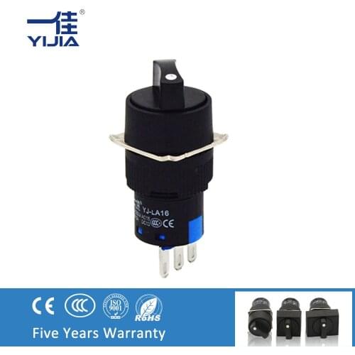 YIJIA 16MM Rotary Push Button Switch 2 3 position Latching Selector Switch 1NO 1NC 2NO 2NC
