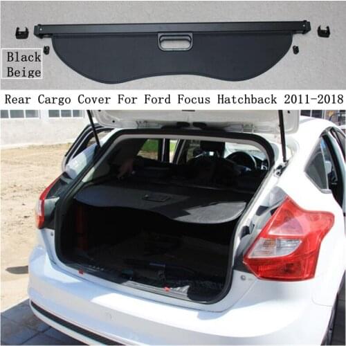 Rear Cargo Cover For Ford Focus Hatchback 2011-2018 Privacy Trunk Screen Security Shield Shade Black Beige Auto Accessories