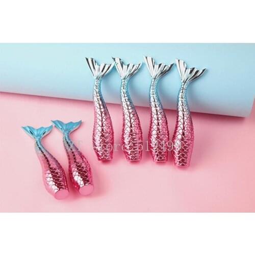 10-100PCS 3ml/g Pink Blue Gradients Mermaid Lip Glaze Bottle Empty Gloss Tube Bottle Lipgloss Tube Lip Gloss Cosmetic Container