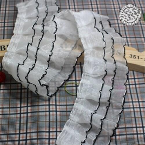 10Yards/Lot 5.5cm DIY Sewing Garment Fabric Multi Layer White Ruffled Plait Skirt Lace Accessories Ruffle Lace Trimming