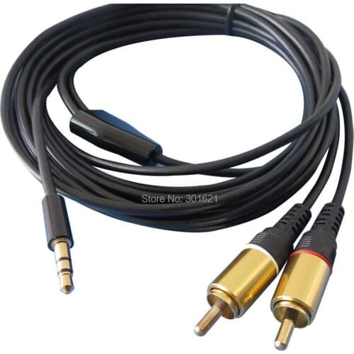 2pcs 2meter 6FT 3.5mm Plug Jack to 2 RCA Male stereo audio cable