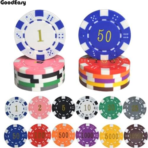 25PCS/LOT 11.5g/pc ABS Gilding Dice Poker Chips Coins Texas Poker Jeton Games Fichas Casino Black Jack Pokersatr Metal Coins