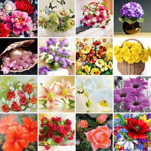 40/50/60/65diamond painting 5D Full Square Diamond embroidery mosaic Cross Stitch Flower Daisy DIY home Decoration festival Gift