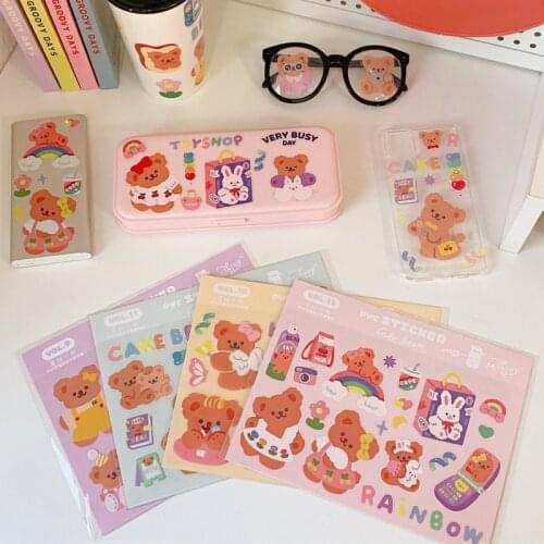 5 Sheets/pack Hasahing Cute Cartoon Mini Diary Stickers for Kid DIY Scrapbook Stationery Phone Laptop Case Anime Decals Sticker