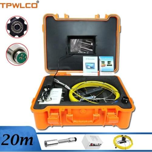 7" Color Monitor Sewer Drain Pipe Inspection Video System 20m IP68 Waterproof 23mm Industrial Endoscope Camera With DVR