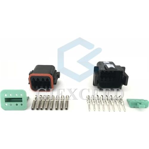 8 Pin DT04-8P DT06-8S Black Colour DT Series Automotive Waterproof Deutsch Connector Female Male Plug With Terminals