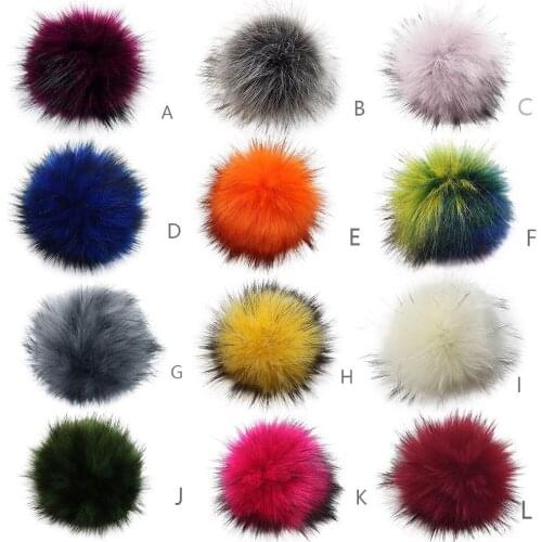 DIY Knitting Hats Accessires-Faux Fake Fur Pom Pom Ball with Elastic Band Handmade Clothing Hat Accessories Wholesale Cap