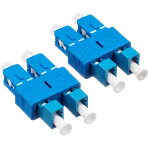 Free Shipping 2pcs/lot SC/UPC-LC/UPC Singlemode Optical Adapter SC Male to LC Female Double core Fiber Optic Adapter