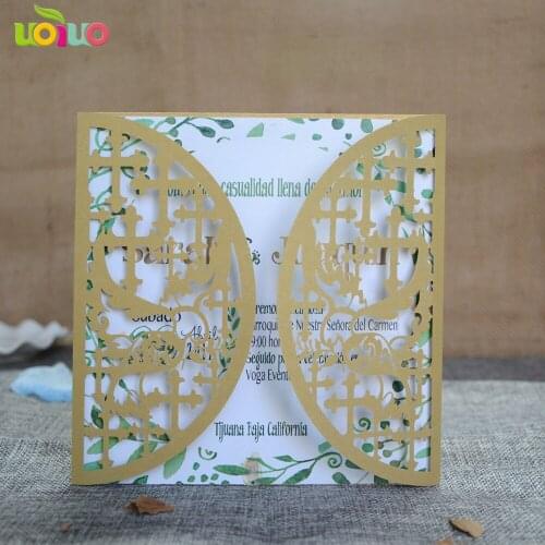 Free shipping 50set inc123 glitter paper gold silver Business/Party/Birthday Laser invitation card with envelope,insert and seal