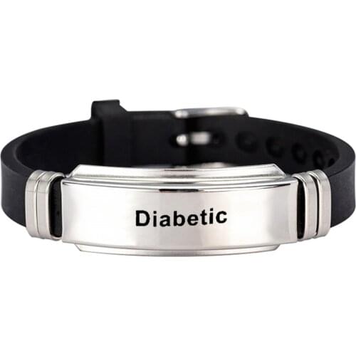 Sport Silicone Alert ID Bracelets for Men Women DIABETES Serious Illness Emergency Remind Accessory Steel Jewelry