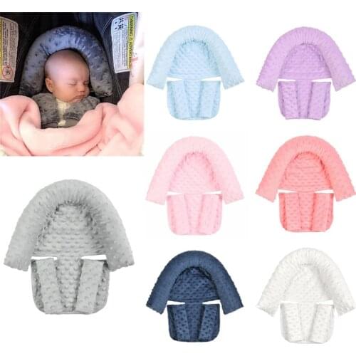 Baby Car Safety Soft Sleeping Head Support Pillow with Matching Seat Belt Strap Covers Baby Carseat Neck Protection Headrest