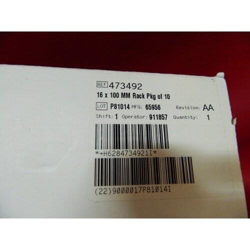 For Beckman Dxc 600; 800 Gray Sample Holder 16X100MM 10 Rows Per Box Item No. 473492