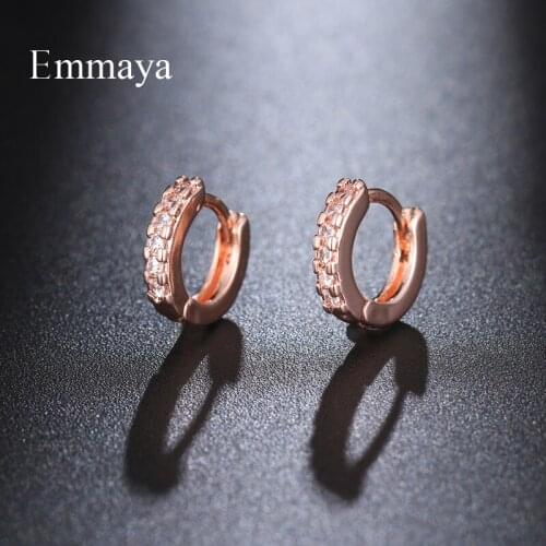 Emmaya Elegant Rose Gold Circular Appearance Earring Women&Girls Fashion Choice Dress-Up In Party Popular Zirconia Jewelry