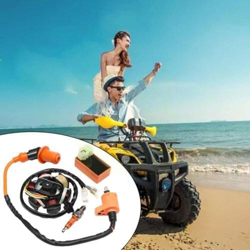 4 Pcs/Set Racing Ignition Coil CDI Spark Plug Moped 50cc For 49cc Magneto Scooter GY6 Stator K3W9