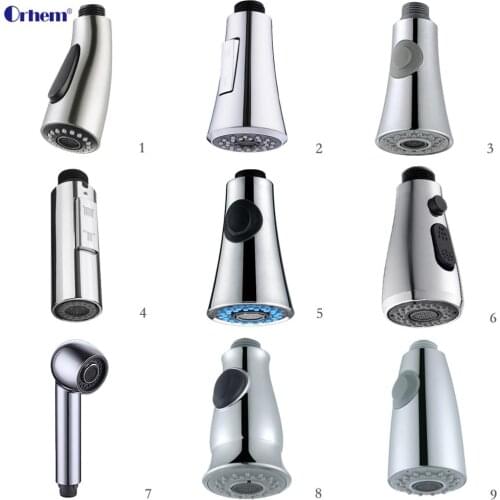 Chrome Finish Kitchen Pull Out Down Sprayer Faucet Replacement Part Spray Shower Head 2 Functions