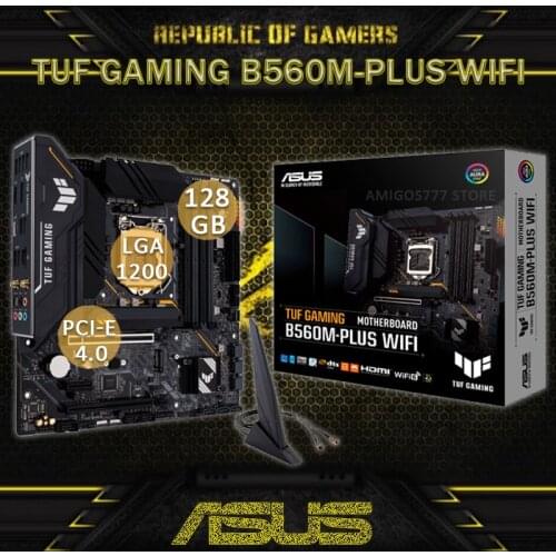 LGA 1200 Asus TUF GAMING B560M-PLUS WIFI Motherboard DDR4 128GB 10th/11th-Gen Core CHAI M.2 Turbo LAN DTS B560 Gaming Placa-Mãe