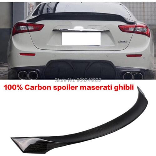 For Maserati Ghibli 3.0T S Q4 2014-2016 Carbon Spoiler Wing Trunk Lip Boot Cover Car Styling