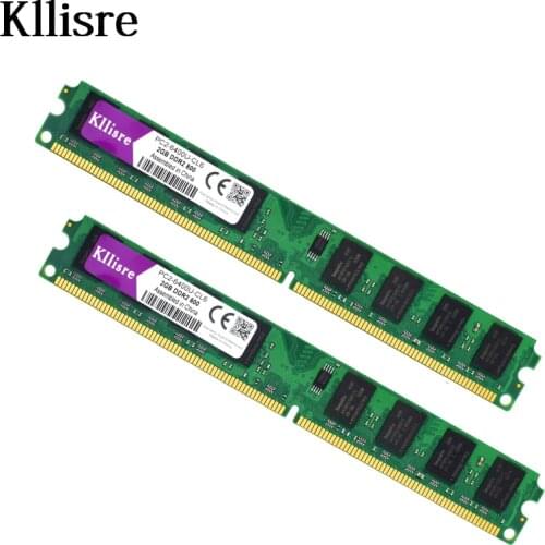 Kllisre 4GB (2pcsX2GB) DDR2 2GB Ram 800Mhz PC2-6400U 240Pin 1.8V CL6 Desktop Memory